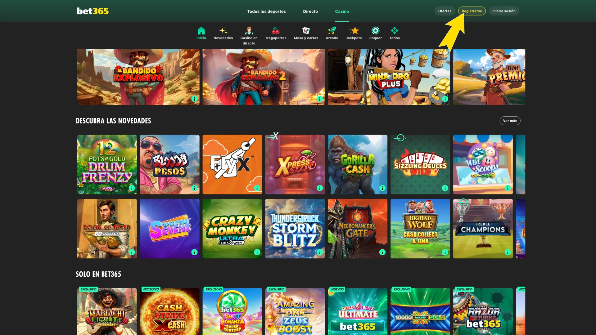 Crea una cuenta nueva dentro del portal de Bet365.