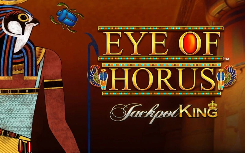 Observa las alas extendidas de Horus en el título Eye of Horus Megaways Jackpot King de Bet365.