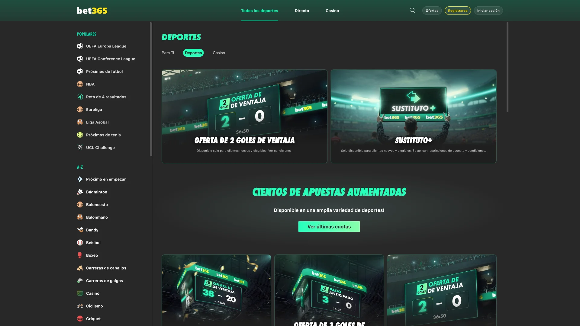 Usa los beneficios de Bet365 para apostar.