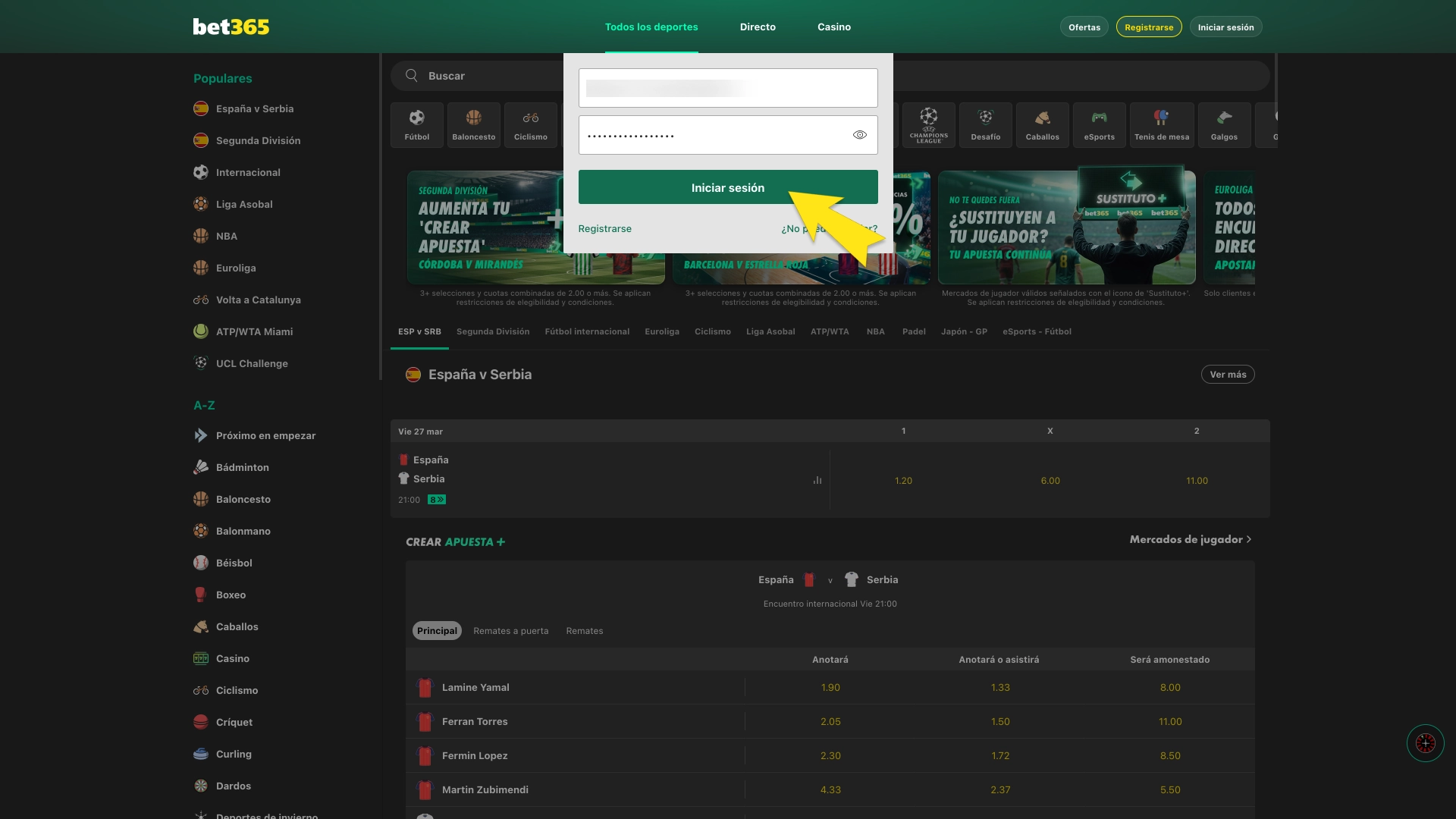 Empieza en Bet365 y crea tu cuenta para apostar en baloncesto de forma rápida y sencilla.