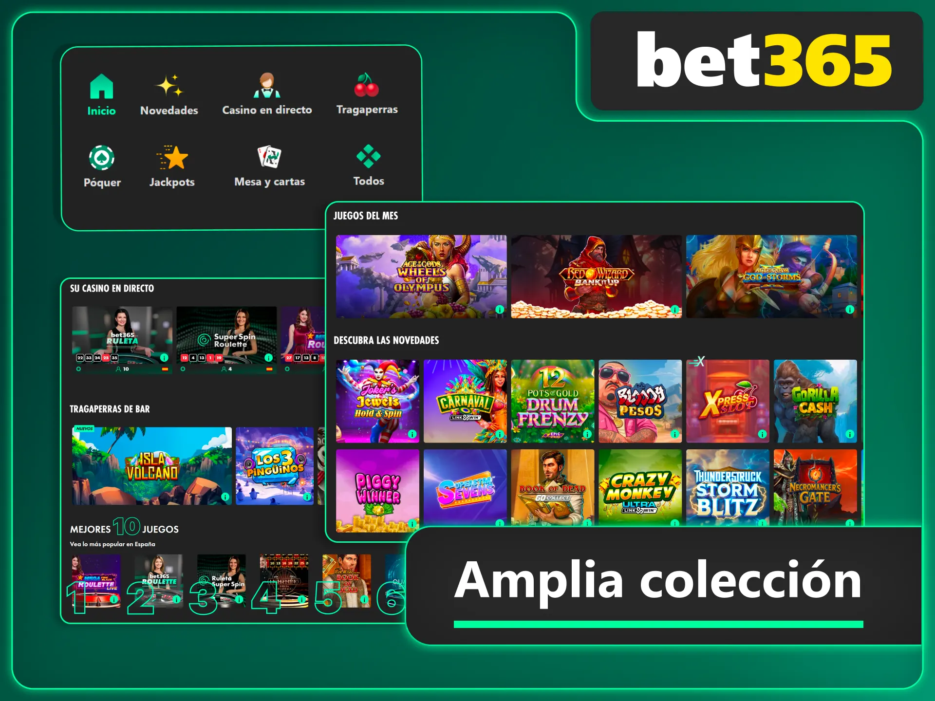 Encuentra títulos populares en Bet365 México y aprovecha promociones integradas en cada partida.