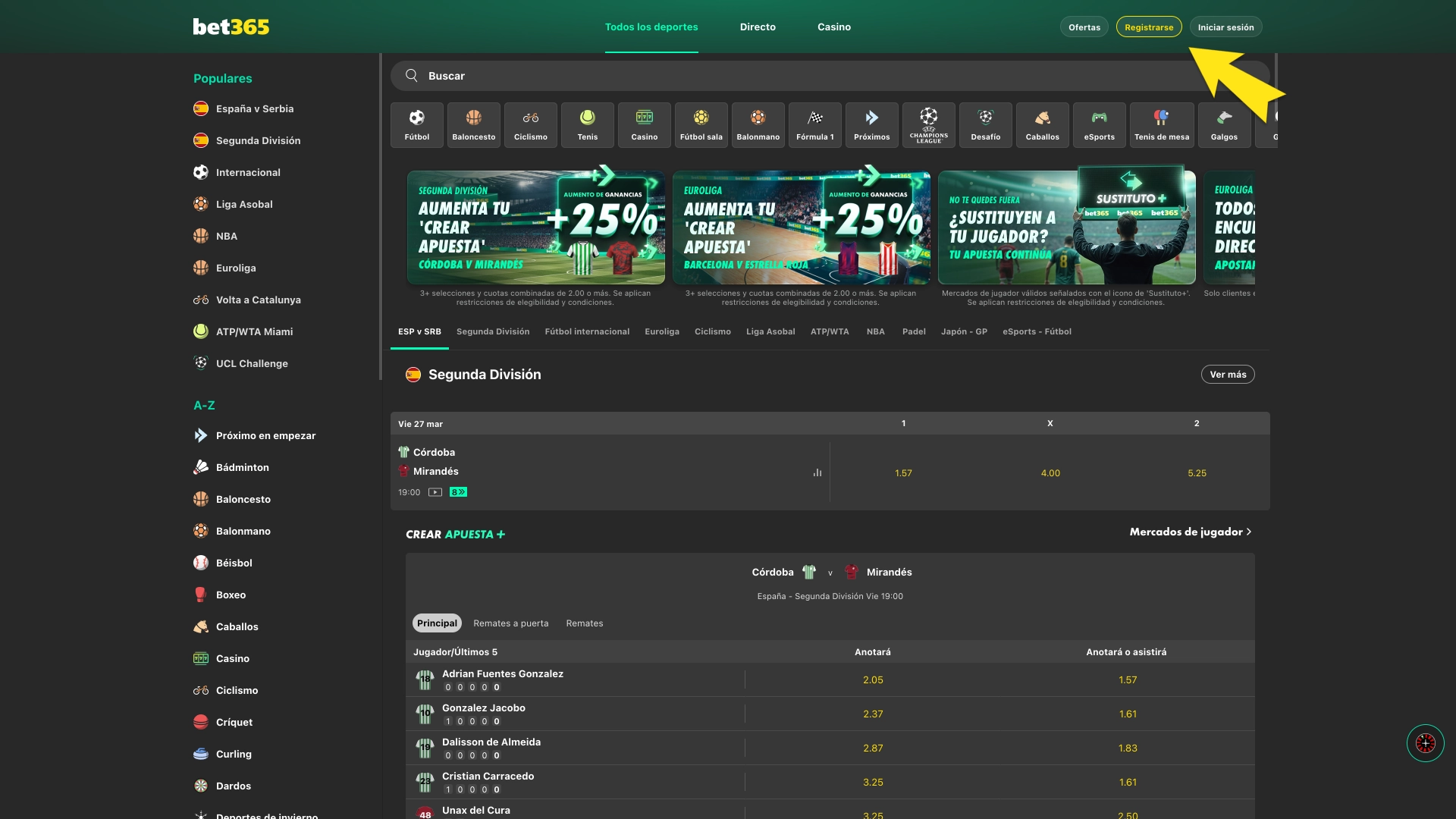 Regístrate en Bet365 y accede rápidamente a apuestas en Fórmula 1.
