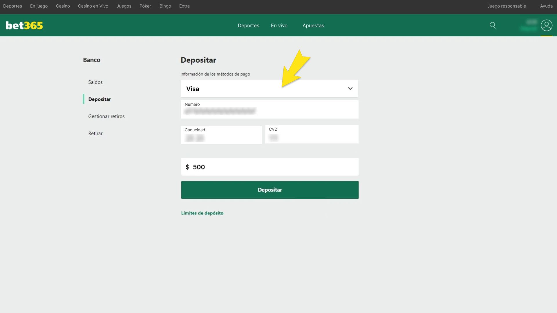 Haz tu depósito en Bet365 y accede al instante a apuestas de hockey disponibles.