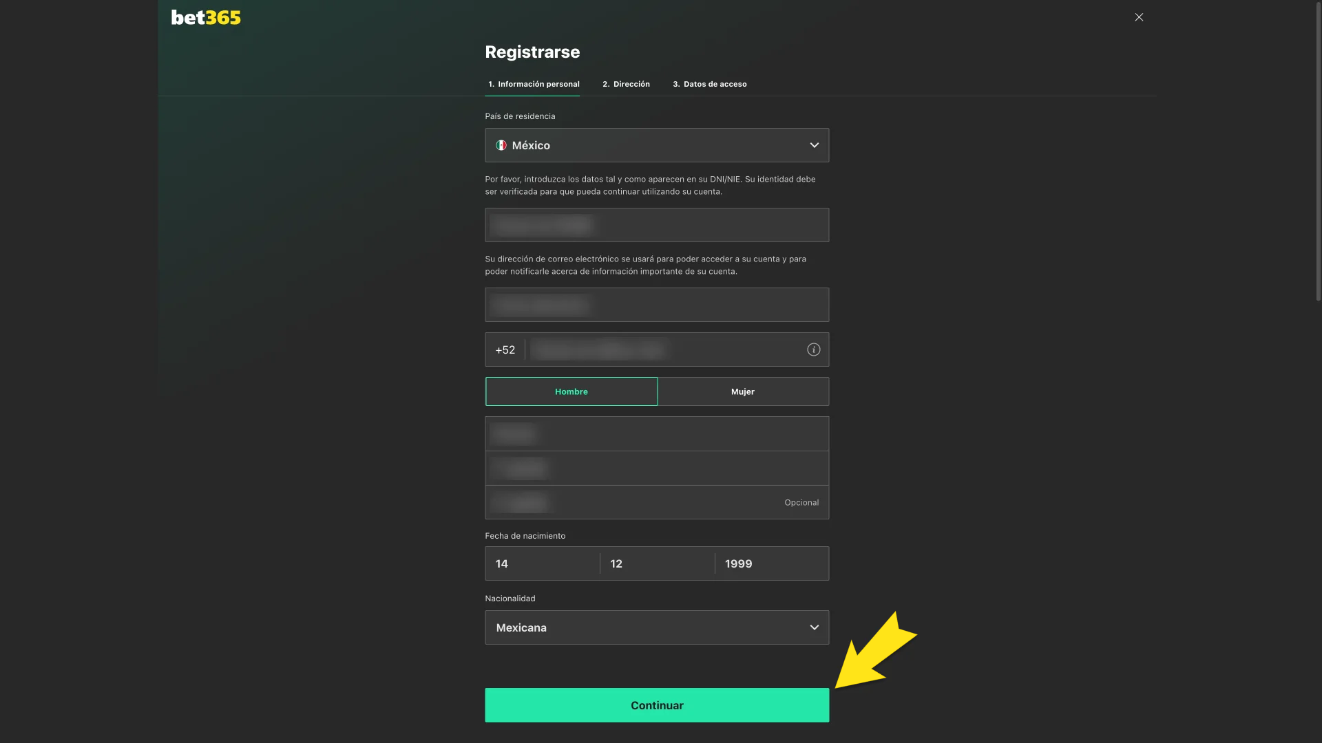 Completa tu registro en Bet365 y entra en el mundo de apuestas en MMA.