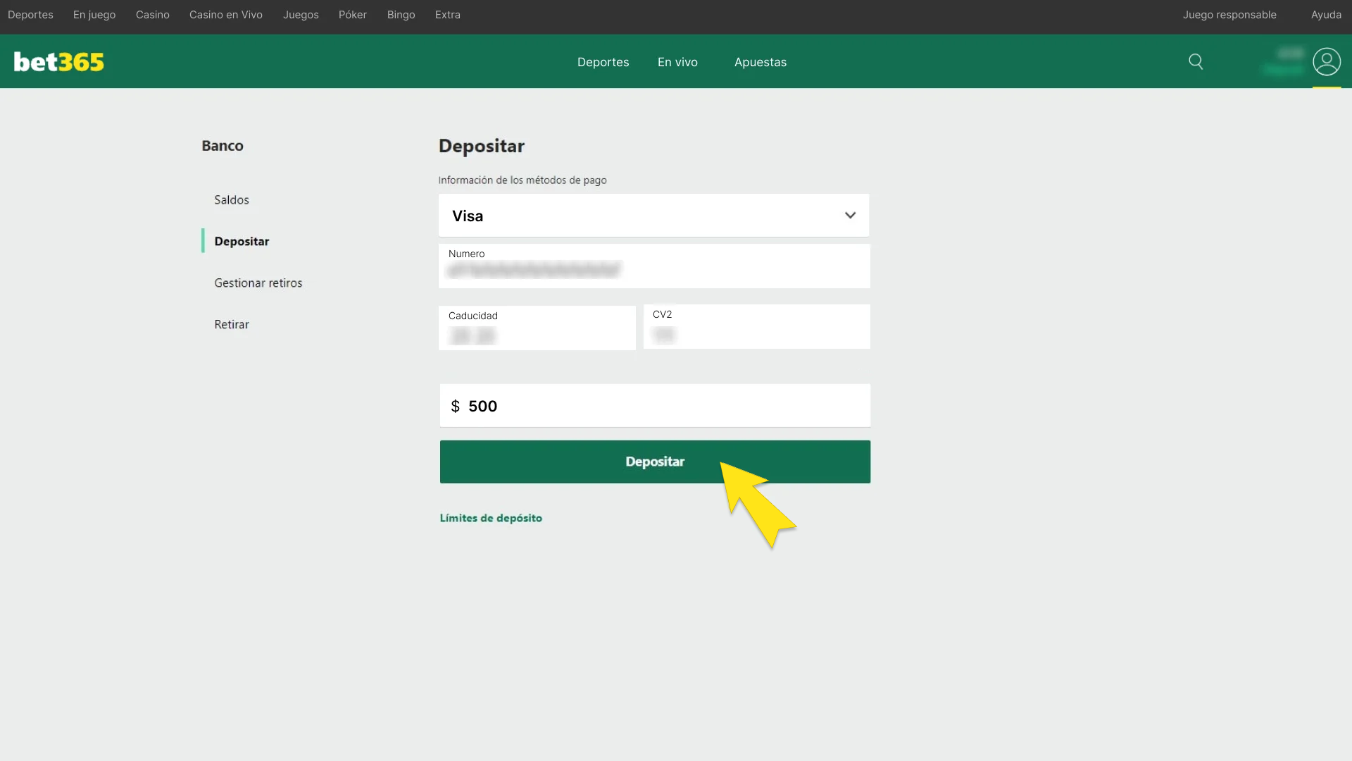Añade fondos en Bet365 y da el siguiente paso para apostar en MMA.