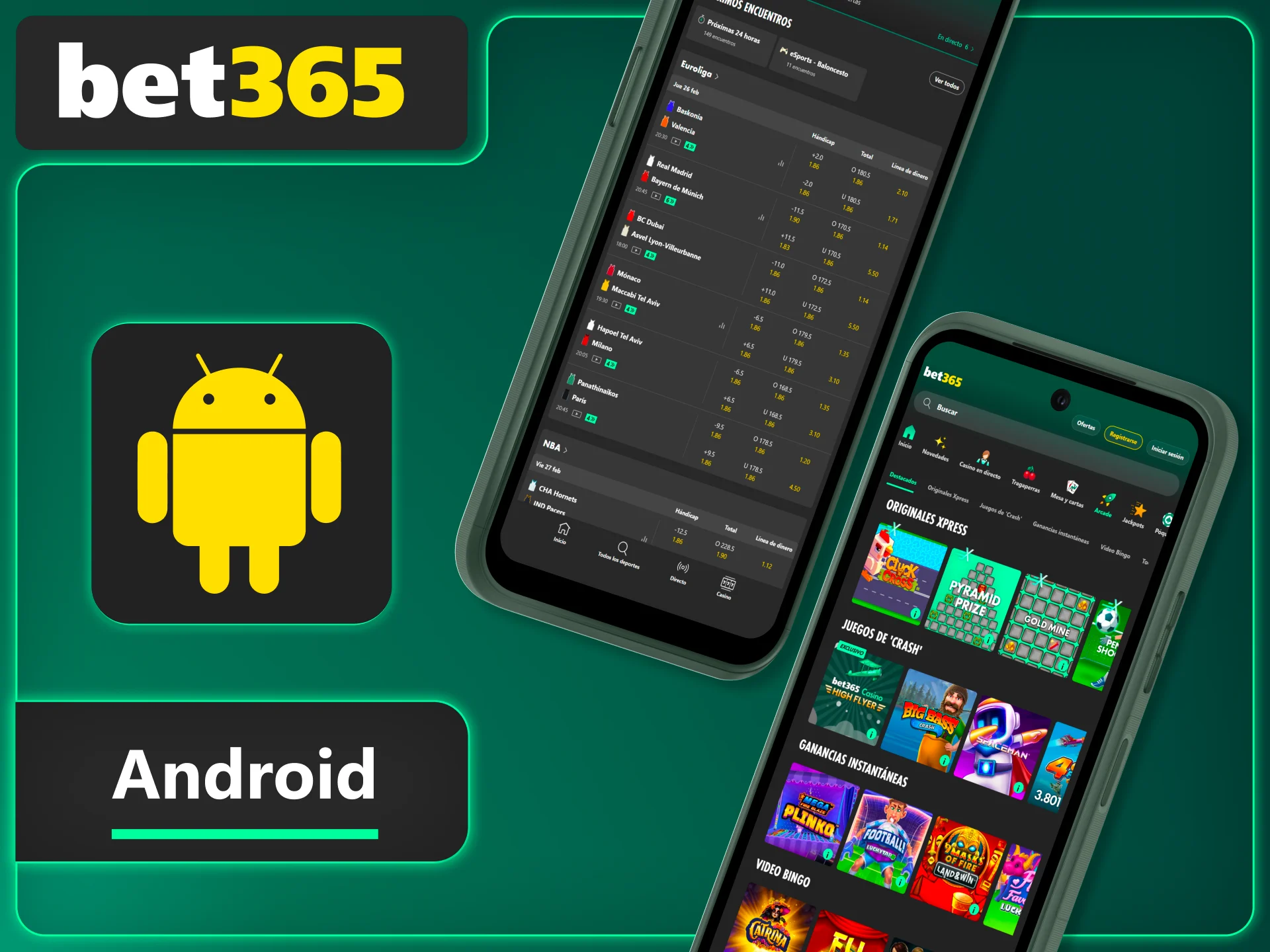 Instala Bet365 en Android y accede a deportes y casino con navegación fluida.