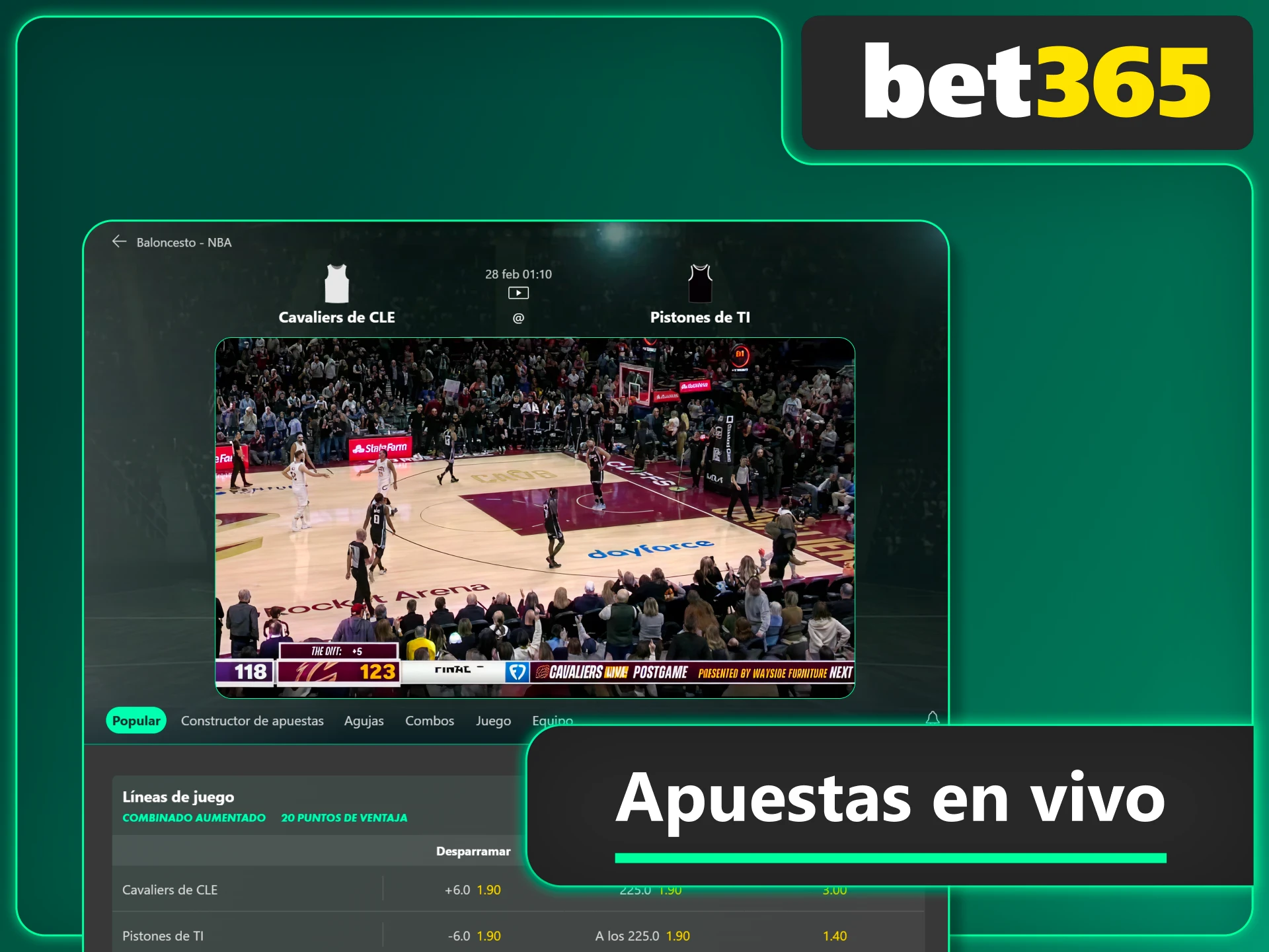 Vive apuestas en vivo con Bet365 y aprovecha cuotas que cambian en tiempo real.