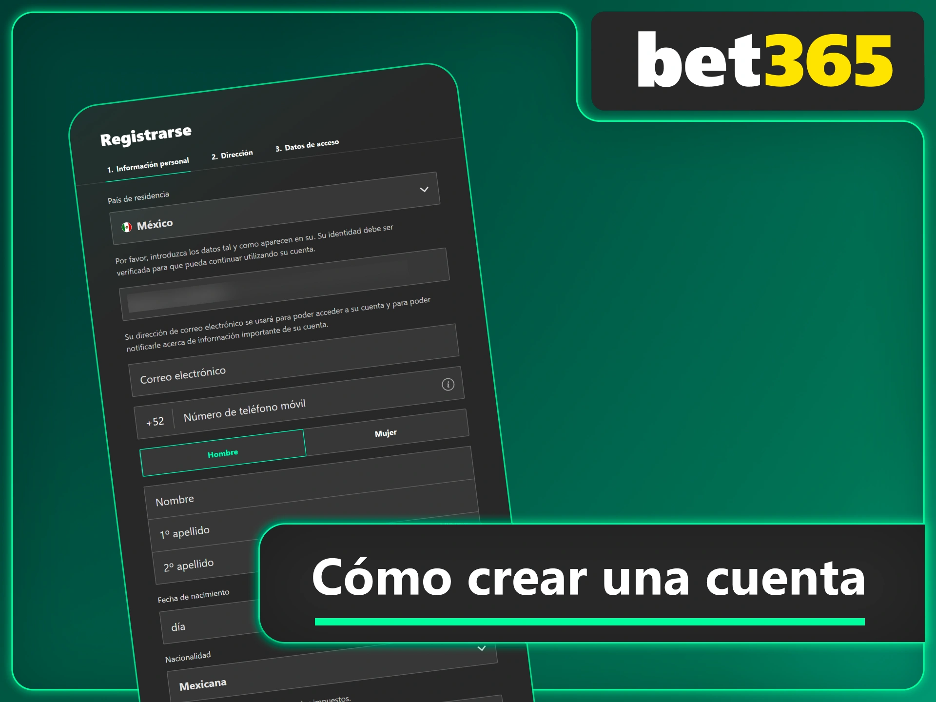 Abre tu cuenta en Bet365 México y comienza a apostar fácilmente.